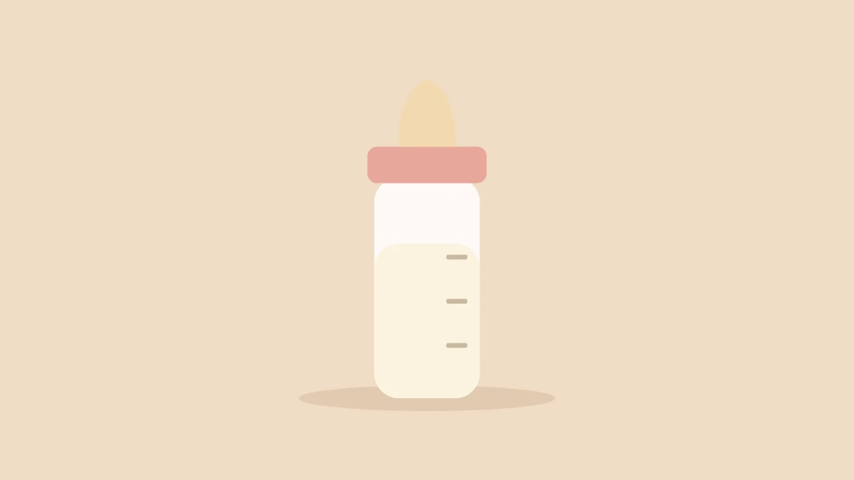 ミルクの入った大きな哺乳瓶