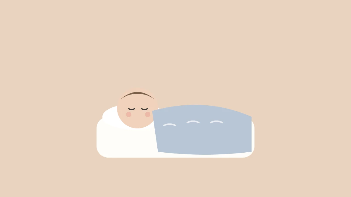 ブランケットをかけてぐっすり眠る赤ちゃん