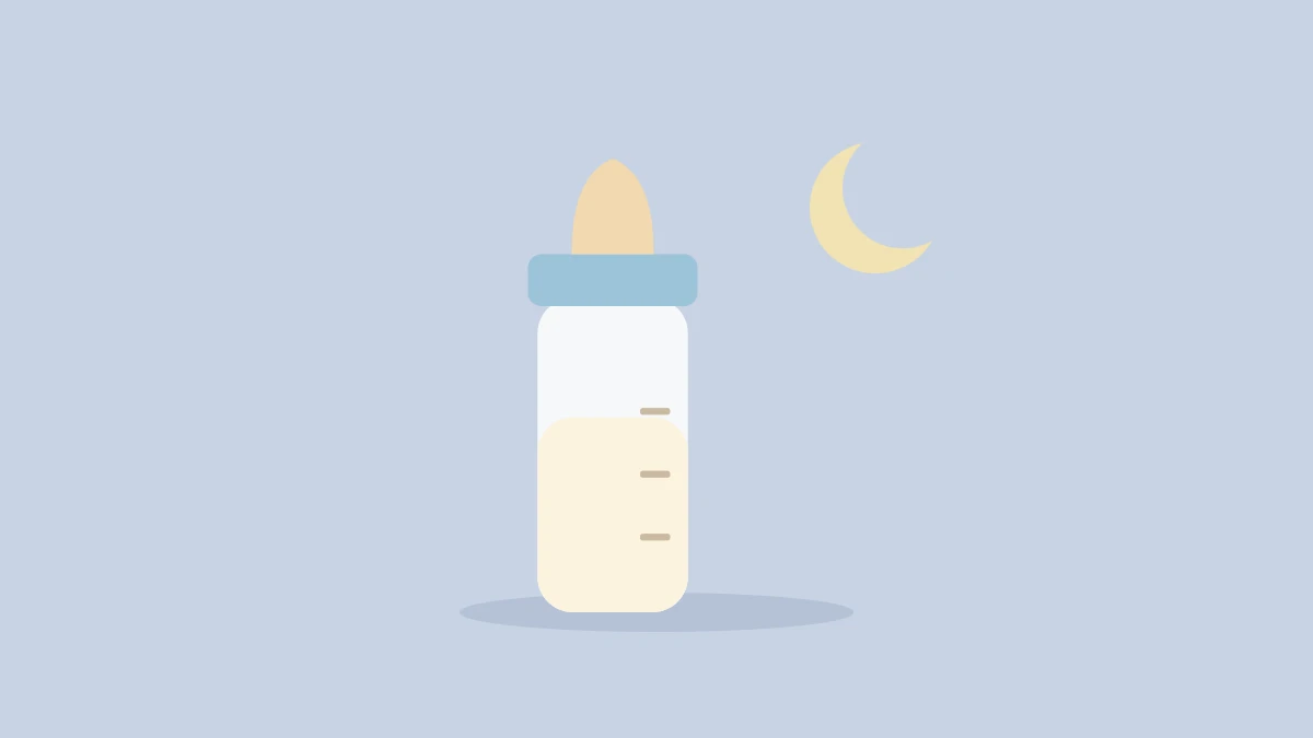 夜空の月と哺乳瓶