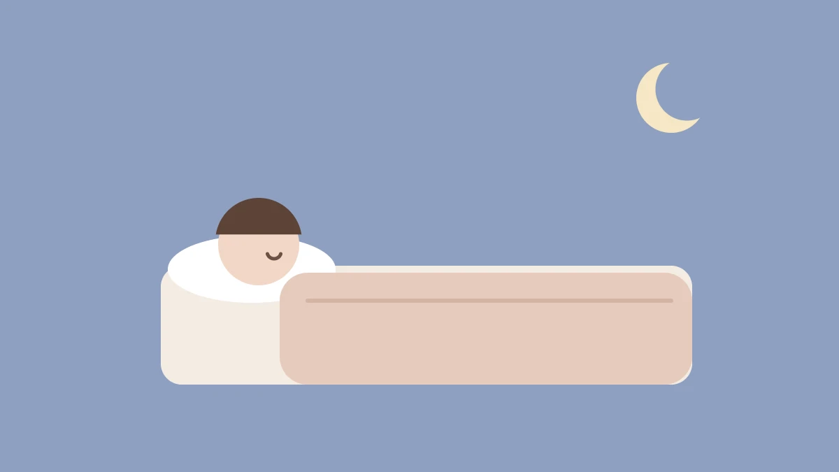 月夜にぐっすり眠るママ